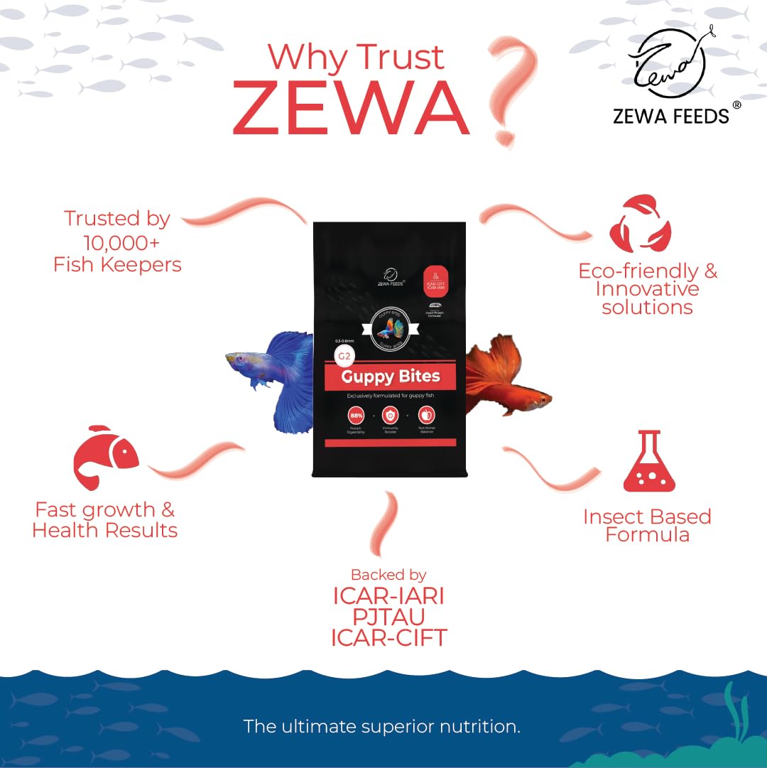 Guppy Bites 1KG | High Protein Fish Food for Guppy & Small Fish