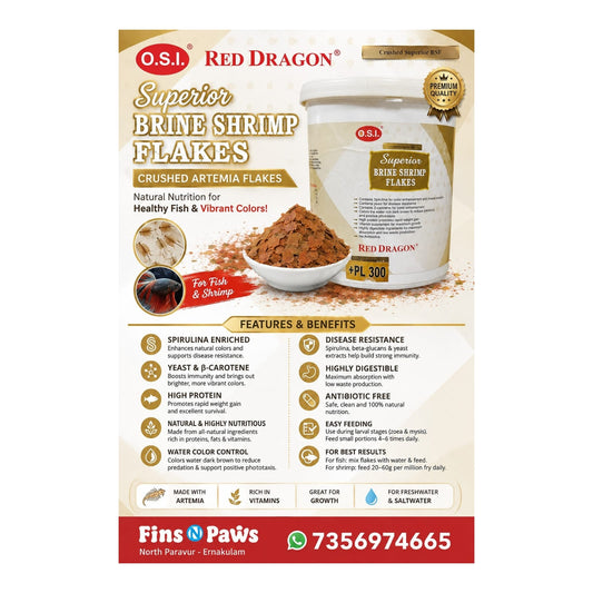Artemia Flakes OSI Red Dragon- Crushed 100g