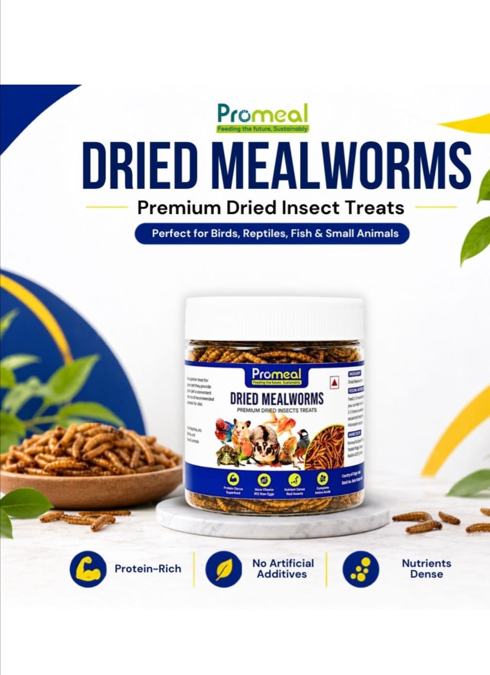 Promeal Dried Mealworms – High-Protein Natural Feeder Food